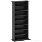 HOMCOM Raft pentru CD-uri cu 6 Polițe Reglabile, Capacitate de 360 CD-uri/185 DVD-uri, 58x24x124,5 cm, Negru