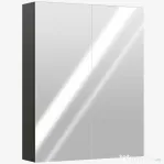 HOMCOM Armadietto Pensile Bagno 2 Ante con Specchiera e 2 Ripiani Interni in MDF, 60x15x75 cm, Nero