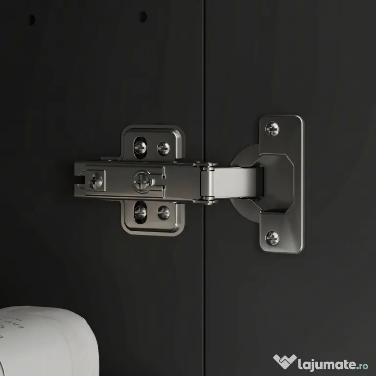 HOMCOM Dulap Suspendat de Baie cu 2 Uși cu Oglindă și 2 Rafturi Interne 60x15x75cm, Negru | Aosom Romania