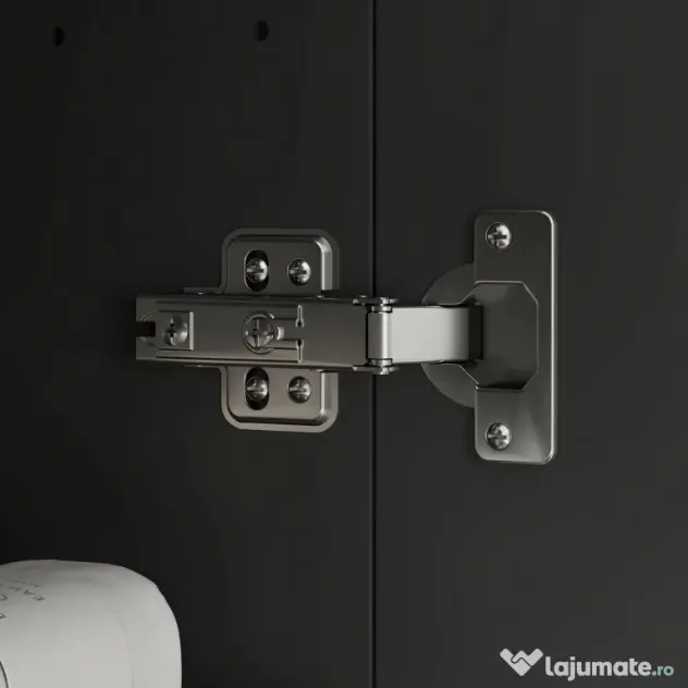 HOMCOM Dulap Suspendat de Baie cu 2 Uși cu Oglindă și 2 Rafturi Interne 60x15x75cm, Negru | Aosom Romania