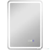 HOMCOM Oglindă de Baie Bluetooth LED 50 x 70 cm cu Anticeață - Argintiu | Aosom Romania 