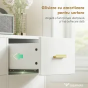 HOMCOM Stație de Machiaj cu Lumini LED, 3 Culori, Luminozitate Reglabilă, Toaletă Convertibilă cu Prize Electrice, 6 Sertare Soft Close, Oglindă, Rafturi Deschise, pentru Dormitor, Alb | Aosom Romania