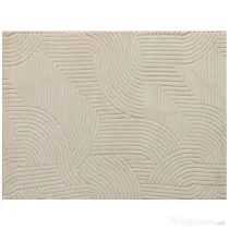 HOMCOM Covor Modern Antiderapant din Poliester și Bumbac cu Design Liniar, pentru Living, Dormitor, Crem | Aosom Romania