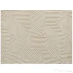 HOMCOM Covor Modern Antiderapant din Poliester și Bumbac cu Design Liniar, pentru Living, Dormitor, Crem