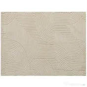 HOMCOM Covor Modern Antiderapant din Poliester și Bumbac cu Design Liniar, pentru Living, Dormitor, Crem