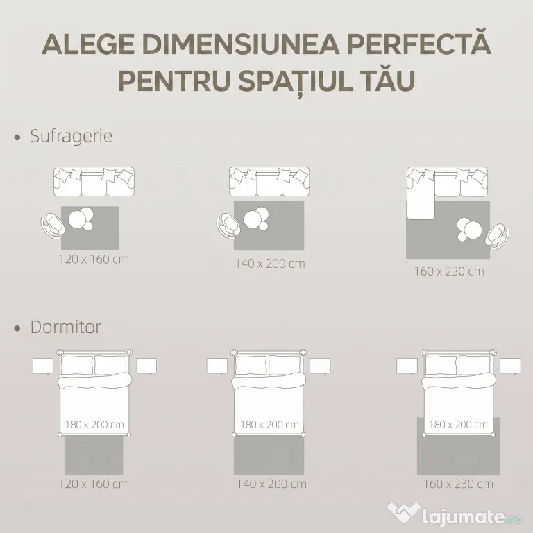 HOMCOM Covor Modern Antiderapant din Poliester și Bumbac cu Design Liniar, pentru Living, Dormitor, Crem