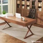 HOMCOM Covor Modern Antiderapant din Poliester și Bumbac cu Design Liniar, pentru Living, Dormitor, Crem