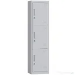 HOMCOM Dulap pentru Birou din Oțel cu 3 Uși Independente și 2 Chei, 45x38x180 cm, Gri Deschis
