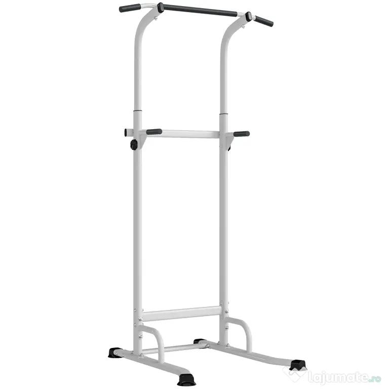 SPORTNOW Power Tower cu Bare Dip și Tracțiuni, Stație Multifuncțională cu Înălțime Reglabilă 176,5-227 cm, Structură din Oțel pentru Antrenament Acasă, Capacitate 120 kg | Aosom Romania