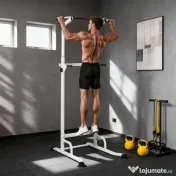 SPORTNOW Power Tower cu Bare Dip și Tracțiuni, Stație Multifuncțională cu Înălțime Reglabilă 176,5-227 cm, Structură din Oțel pentru Antrenament Acasă, Capacitate 120 kg | Aosom Romania