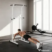 SPORTNOW Power Tower cu Bare Dip și Tracțiuni, Stație Multifuncțională cu Înălțime Reglabilă 176,5-227 cm, Structură din Oțel pentru Antrenament Acasă, Capacitate 120 kg | Aosom Romania