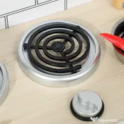 AIYAPLAY Bucătărie de Jucărie pentru Copii 3-6 Ani din Lemn cu Set de Accesorii, Chiuvetă și Butoane cu Sunete, Alb | Aosom Romania