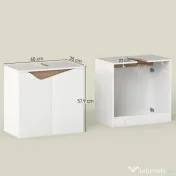 HOMCOM Dulap Sub Lavoar pentru Baie, Dulap de Depozitare cu Uși Soft-Close, pentru Lavoar fără Coloană, Alb | Aosom Romania