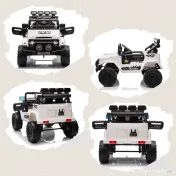 AIYAPLAY Off-road pentru Copii cu Faruri, Claxon, Centură și Telecomandă, în PP și Metal, 99x66x68.5 cm, Alb | Aosom Romania