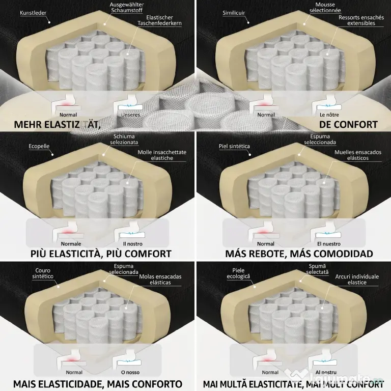 HOMCOM Scaun de birou rabatabil cu suport pentru picioare și capacitate de 120 kg, negru | Aosom Romania