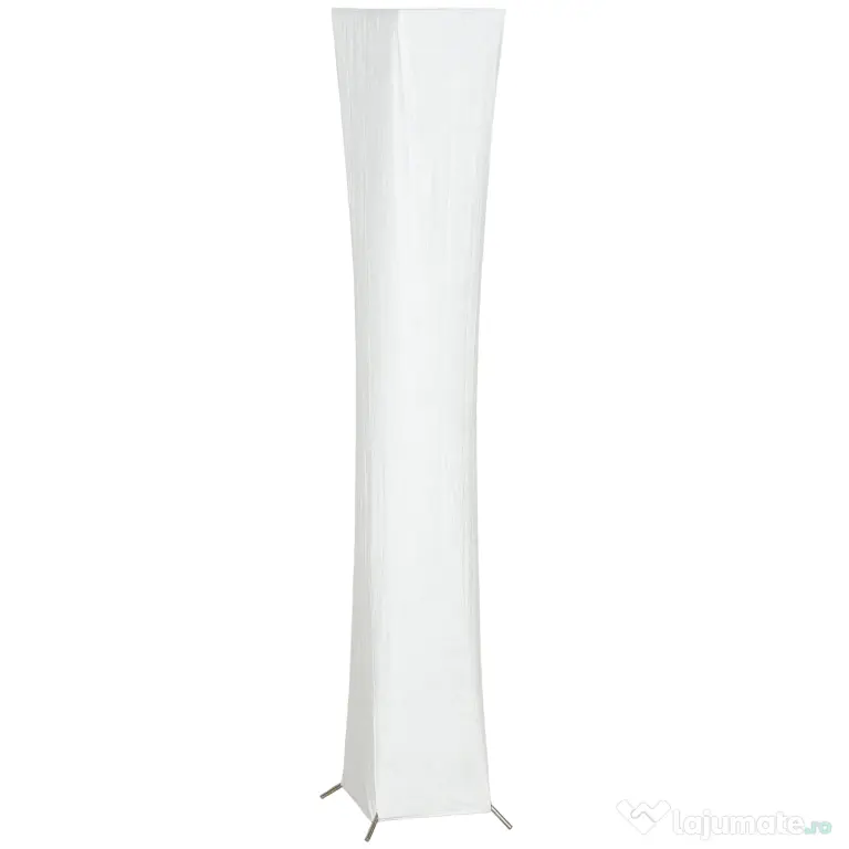 HOMCOM Lampă de Podea Modernă cu Întrerupător de Picior, din Oțel și Plastic, 25x25x129 cm, Alb și Argintiu | Aosom Romania