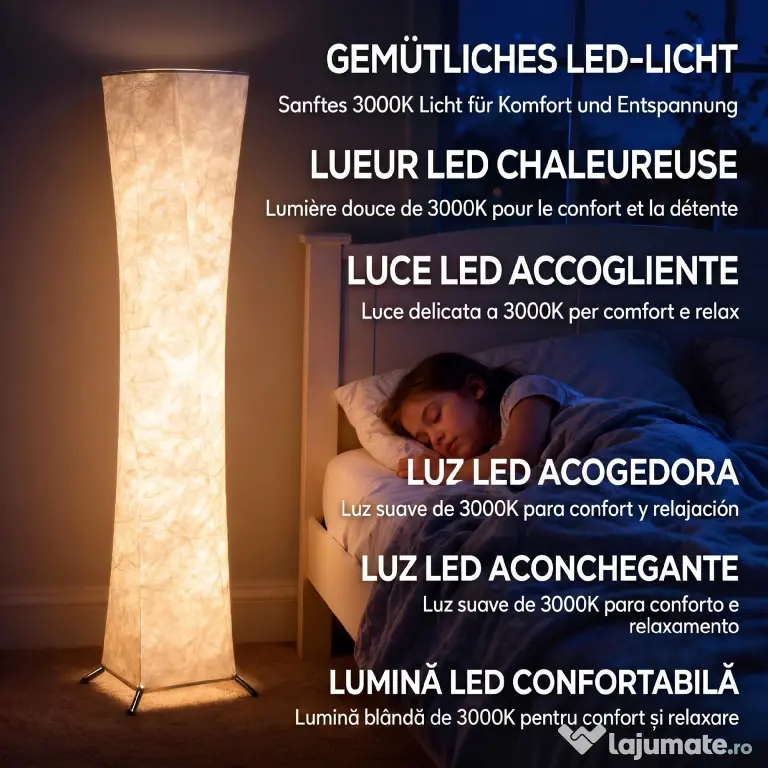HOMCOM Lampă de Podea Modernă cu Întrerupător de Picior, din Oțel și Plastic, 25x25x129 cm, Alb și Argintiu | Aosom Romania