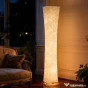 HOMCOM Lampă de Podea Modernă cu Întrerupător de Picior, din Oțel și Plastic, 25x25x129 cm, Alb și Argintiu | Aosom Romania 