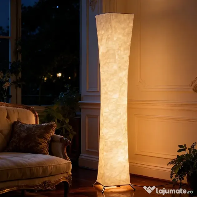 HOMCOM Lampă de Podea Modernă cu Întrerupător de Picior, din Oțel și Plastic, 25x25x129 cm, Alb și Argintiu | Aosom Romania
