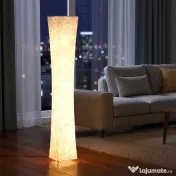 HOMCOM Lampă de Podea Modernă cu Întrerupător de Picior, din Oțel și Plastic, 25x25x129 cm, Alb și Argintiu | Aosom Romania 