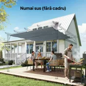 Outsunny Copertină pentru Pergolă cu 10 Orificii de Drenaj, Tavan de Rezervă în Poliester Respirabil, Doar Acoperire, 288x298 cm, UV30+, pentru Pergola Grădină 3x3m, Gri Închis | Aosom Romania 