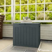 Outsunny Cufăr de Grădină cu Mânere, Container pentru Unelte Impermeabil, 56x41x50 cm, Gri Închis | Aosom Romania 