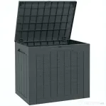 Outsunny Cufăr de Grădină cu Mânere, Container pentru Unelte Impermeabil, 56x41x50 cm, Gri Închis