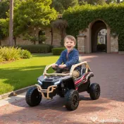 AIYAPLAY ATV Electric pentru Copii 3-8 Ani 12V cu Licență KAWASAKI, Motor Dublu, Telecomandă și Muzică, Galben | Aosom Romania