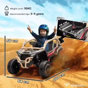 AIYAPLAY ATV Electric pentru Copii 3-8 Ani 12V cu Licență KAWASAKI, Motor Dublu, Telecomandă și Muzică, Galben | Aosom Romania