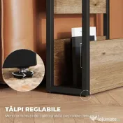 HOMCOM Măsuță Living Stil Industrial cu 2 Rafturi, Lemn și Metal, 46x18x58,5 cm, Nuc Închis | Aosom Romania 