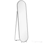 HOMCOM Oglindă de podea în mărime naturală cu suport pliabil, sticlă și metal, 40x4x160 cm, argintiu