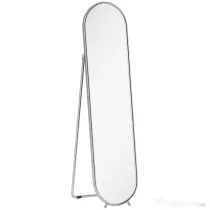 HOMCOM Oglindă de podea în mărime naturală cu suport pliabil, sticlă și metal, 40x4x160 cm, argintiu