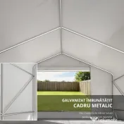 Outsunny Garaj Exterior pentru Motocicletă 3x3 m, Impermeabil, cu Ușă și Aerisiri Rulabile, Tentă Garage pentru Biciclete și Unelte din Metal și Material PE, Anti UV, Alb | Aosom Romania 