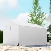 Outsunny Garaj Exterior pentru Motocicletă 3x3 m, Impermeabil, cu Ușă și Aerisiri Rulabile, Tentă Garage pentru Biciclete și Unelte din Metal și Material PE, Anti UV, Alb | Aosom Romania 