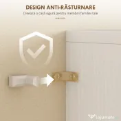 HOMCOM Dulap de Bucătărie Înalt 180 cm cu Uși din Sticlă Soft-Close, Sertar și 2 Dulapuri, Polițe Reglabile, Alb | Aosom Romania 