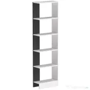 HOMCOM Raft Îngust cu 5 Etajere, Raft Economisitor de Spațiu Modern din Lemn, Bibliotecă pentru Baie, Living, Dormitor, Birou, 45x21x170 cm, Alb și Negru | Aosom Romania 