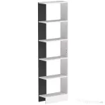 HOMCOM Raft Îngust cu 5 Etajere, Raft Economisitor de Spațiu Modern din Lemn, Bibliotecă pentru Baie, Living, Dormitor, Birou, 45x21x170 cm, Alb și Negru