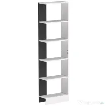 HOMCOM Raft Îngust cu 5 Etajere, Raft Economisitor de Spațiu Modern din Lemn, Bibliotecă pentru Baie, Living, Dormitor, Birou, 45x21x170 cm, Alb și Negru