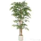 HOMCOM Plantă artificială Ficus Banyan din PEVA și lemn, cu ramuri flexibile și ghiveci din PP și ciment | Aosom Romania 
