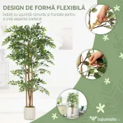 HOMCOM Plantă artificială Ficus Banyan din PEVA și lemn, cu ramuri flexibile și ghiveci din PP și ciment | Aosom Romania 