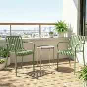 Outsunny Set 4 Scaune de Grădină Stivuibile din Plastic Anti-UV, Scaune pentru Prânz în Exterior cu Spătar Ergonomic cu Lamele și Mânere, pentru Terasă Balcon Grădină Exterior Interior, 55x58,5x81,5 cm, Verde | Aosom Romania 