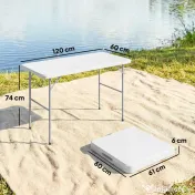 Outsunny Masă de Camping și Picnic Pliabilă, 120x60 cm, Alb | Aosom Romania