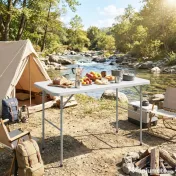 Outsunny Masă de Camping și Picnic Pliabilă, 120x60 cm, Alb | Aosom Romania