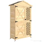 Outsunny Dulap Exterior: Căsuță de Grădină cu Ușă Ventilată și Kit Anti-Răsturnare.