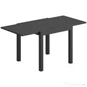 Outsunny Masă de Grădină Extensibilă pentru 4-6 Persoane 80/160x80 cm, Masă de Prânz pentru Exterior din Aluminiu cu Blat Lamelar, pentru Terasă, Balcon, Negru | Aosom Romania 