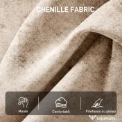 HOMCOM Fotoliu Elegante Tapițat cu Catifea Chenille și Cadru din Lemn Masiv, Fotoliu Modern pentru Living și Dormitor, Bej | Aosom Romania