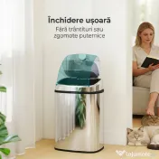 HOMCOM Coș de gunoi cu senzor infraroșu 50L, 2 moduri de deschidere, oțel inoxidabil, argintiu | Aosom Romania