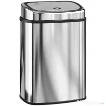HOMCOM Coș de gunoi cu senzor infraroșu 50L, 2 moduri de deschidere, oțel inoxidabil, argintiu