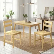 HOMCOM Set de 2 Scaune de Masă din Bambus, Scaune de Bucătărie cu Spătar Curbat, Șezut cu Lamele, Scaun pentru Bucătărie, Dormitor, Living, Culoare Naturală | Aosom Romania 