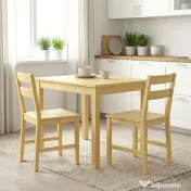 HOMCOM Set de 2 Scaune de Masă din Bambus, Scaune de Bucătărie cu Spătar Curbat, Șezut cu Lamele, Scaun pentru Bucătărie, Dormitor, Living, Culoare Naturală | Aosom Romania 
